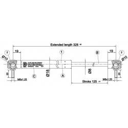 shock absorber CKT 08 - 280N for model CKT Work Ford till 2012