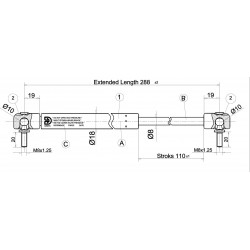 shock absorber CKT 09 - 280N for model CKT Work Mitsubishi